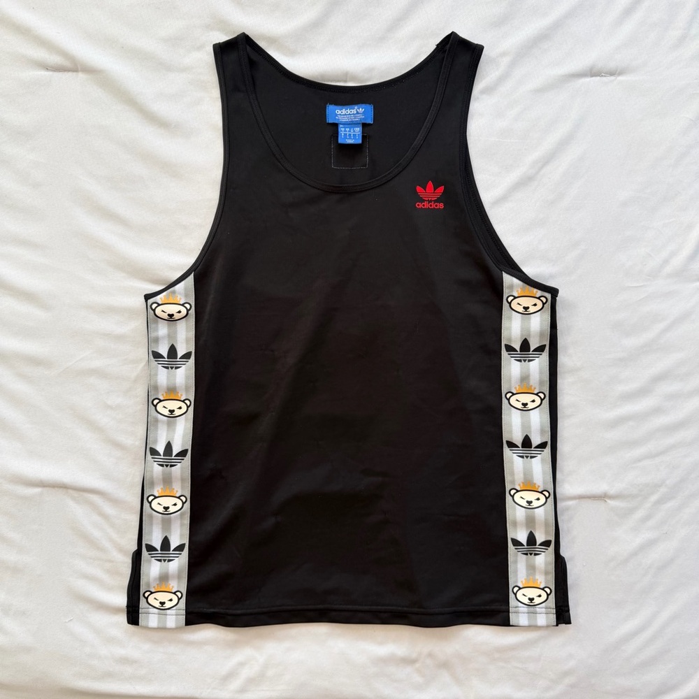 Adidas x Nigo Limited Edition: Black Tank Top with Red Trefoil Logo